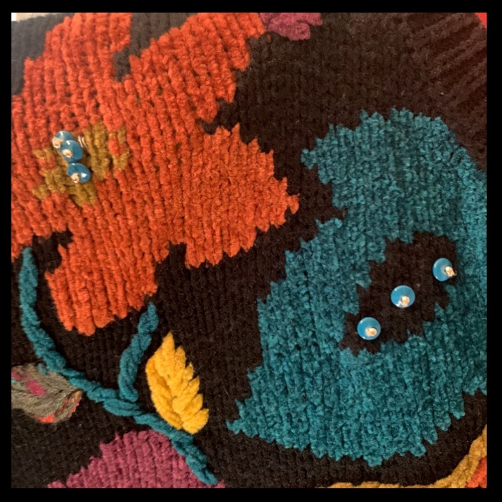 VINTAGE Floral Chunky Kawaii Adorable Show Stopper Cardigan Sweater - Picture 12 of 17